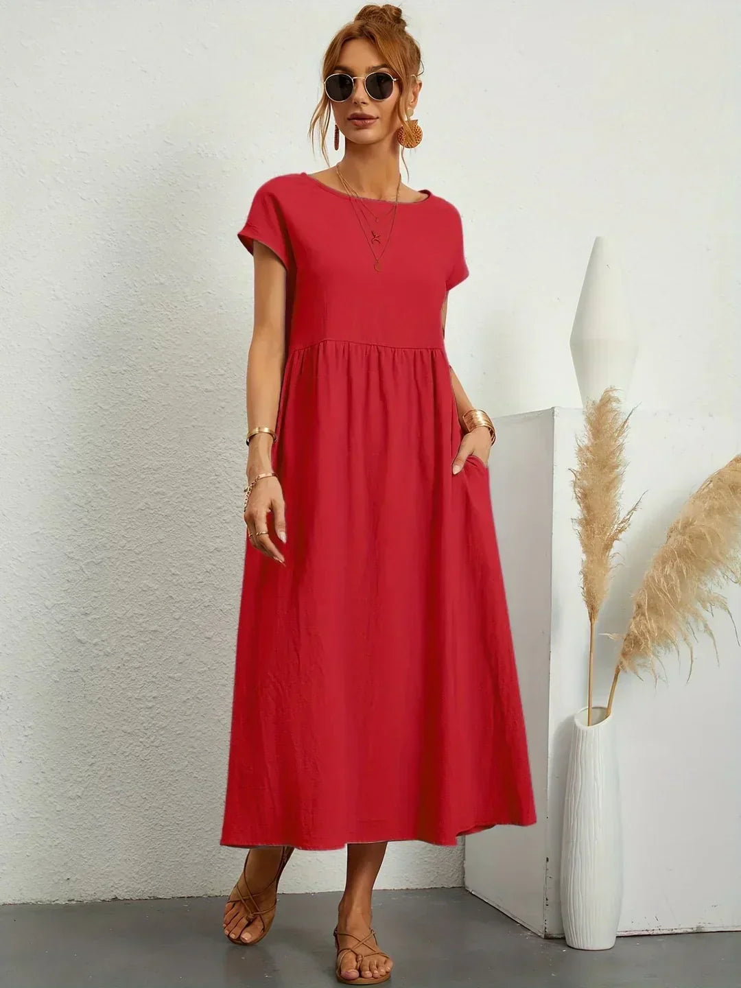 Gabrielle™ — Flowing Midi Dress with Timeless Elegance
