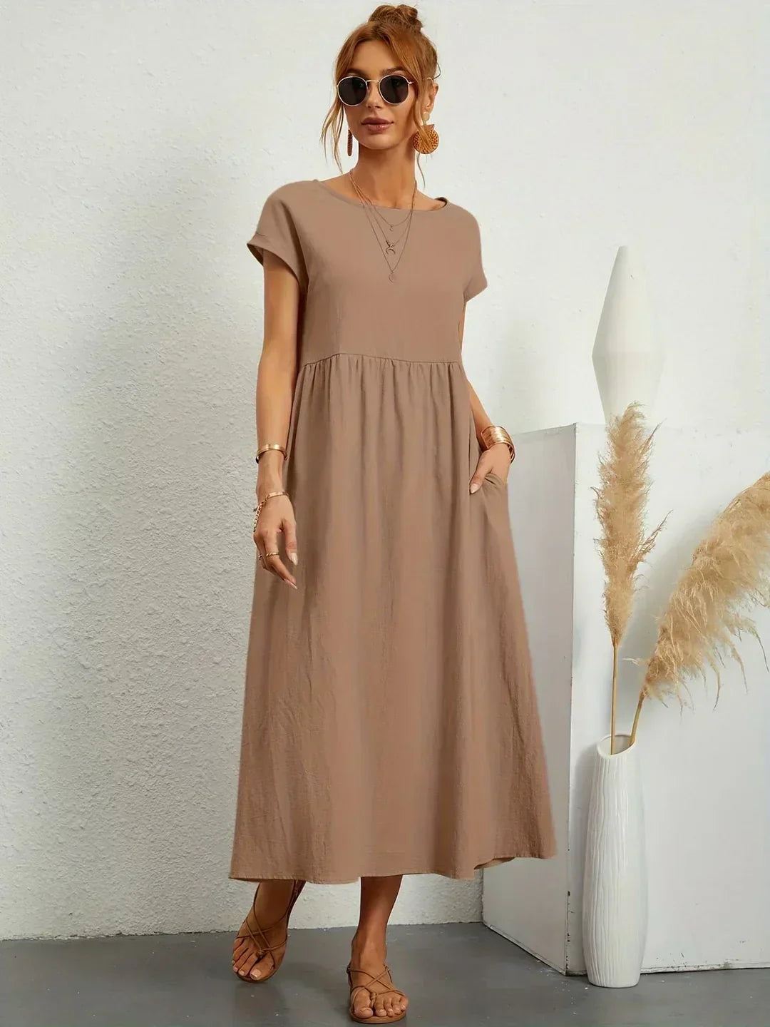 Gabrielle™ — Flowing Midi Dress with Timeless Elegance