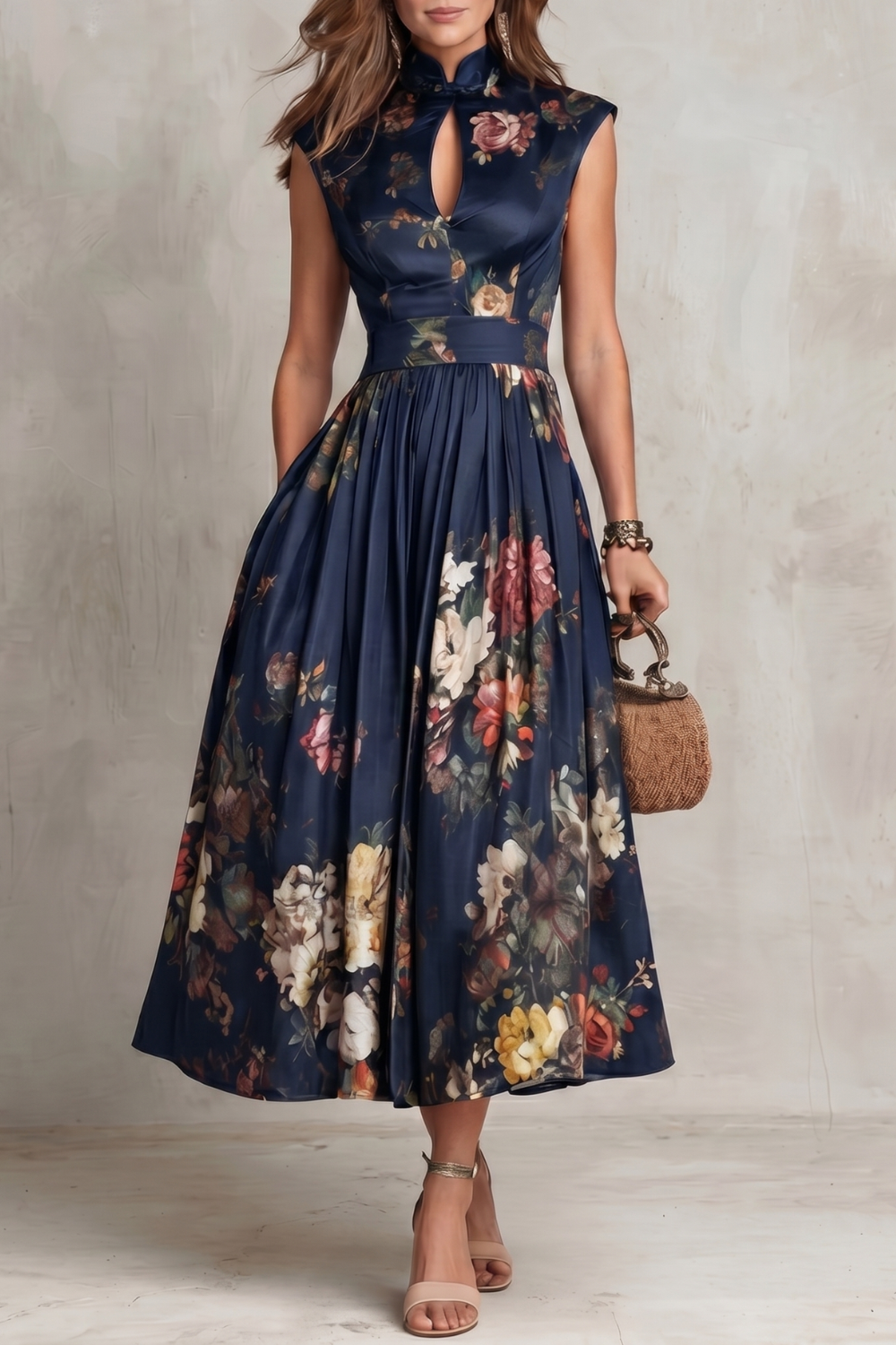 Nadia– Vintage floral elegance – Midi dress