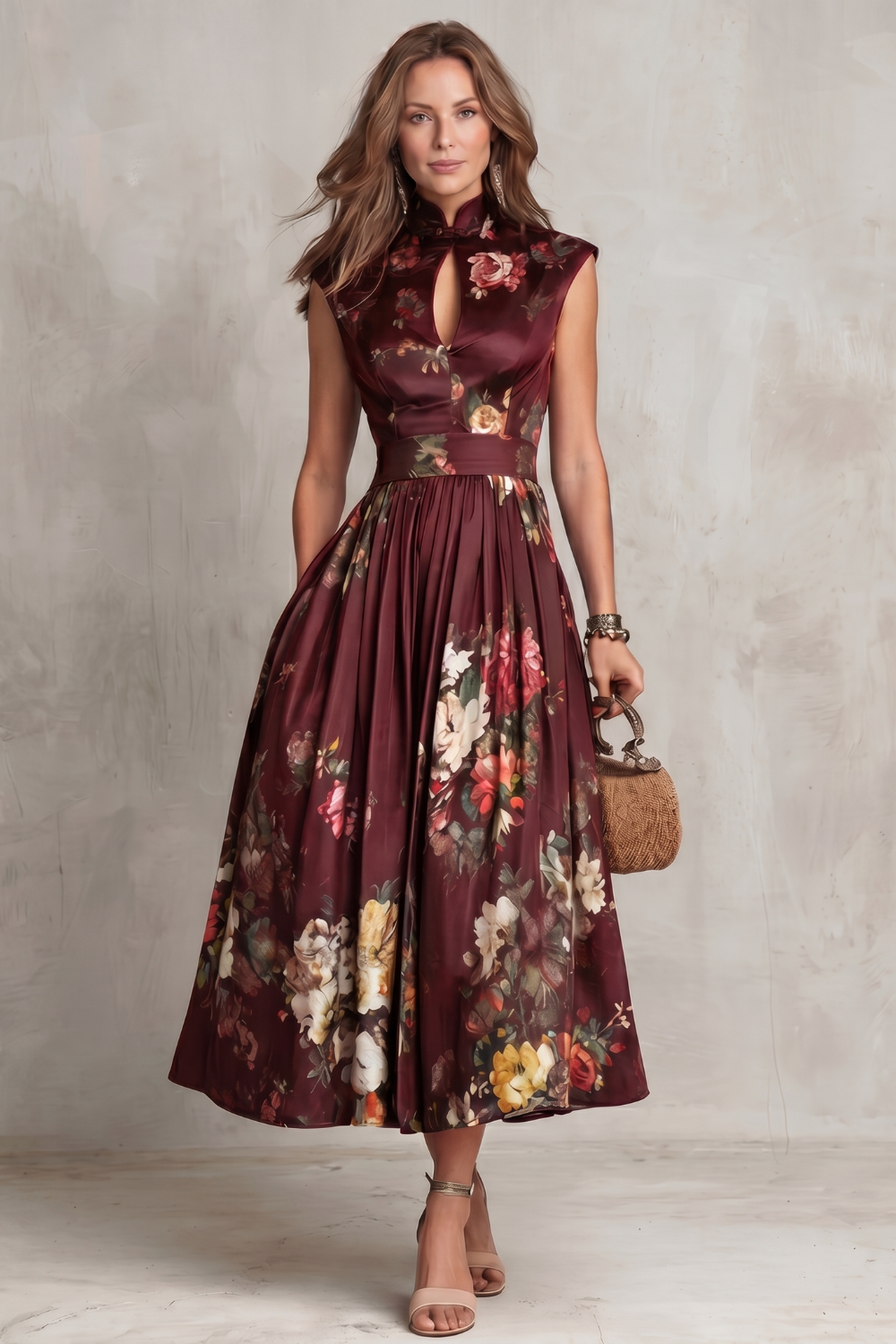 Nadia– Vintage floral elegance – Midi dress