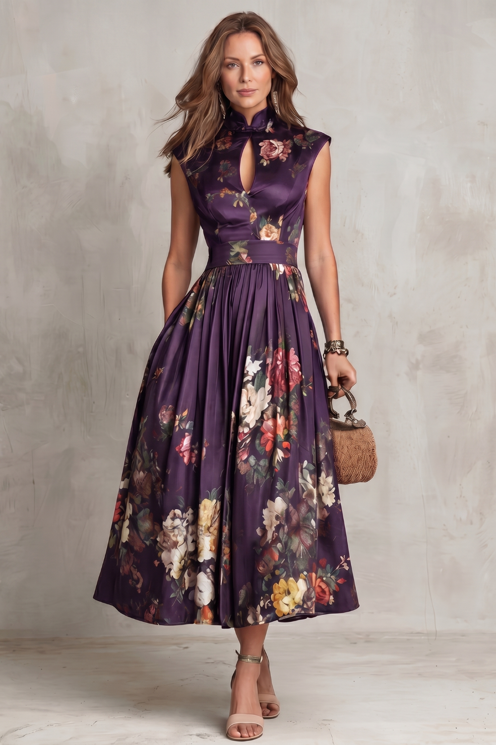 Nadia– Vintage floral elegance – Midi dress