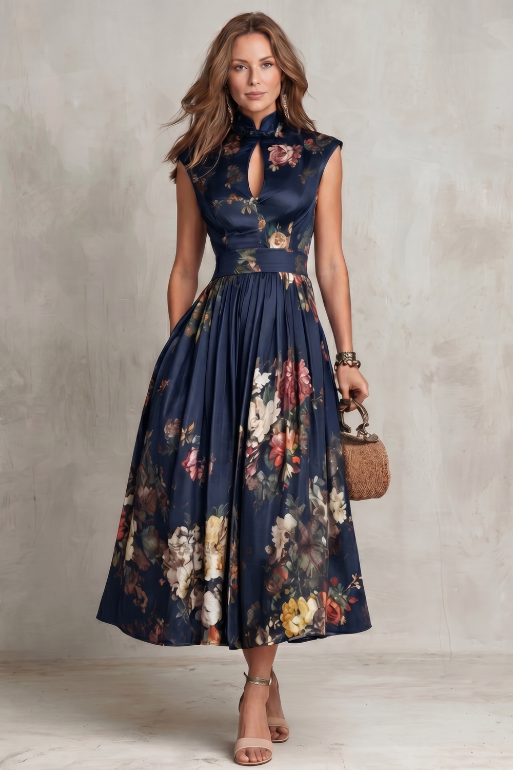 Nadia– Vintage floral elegance – Midi dress