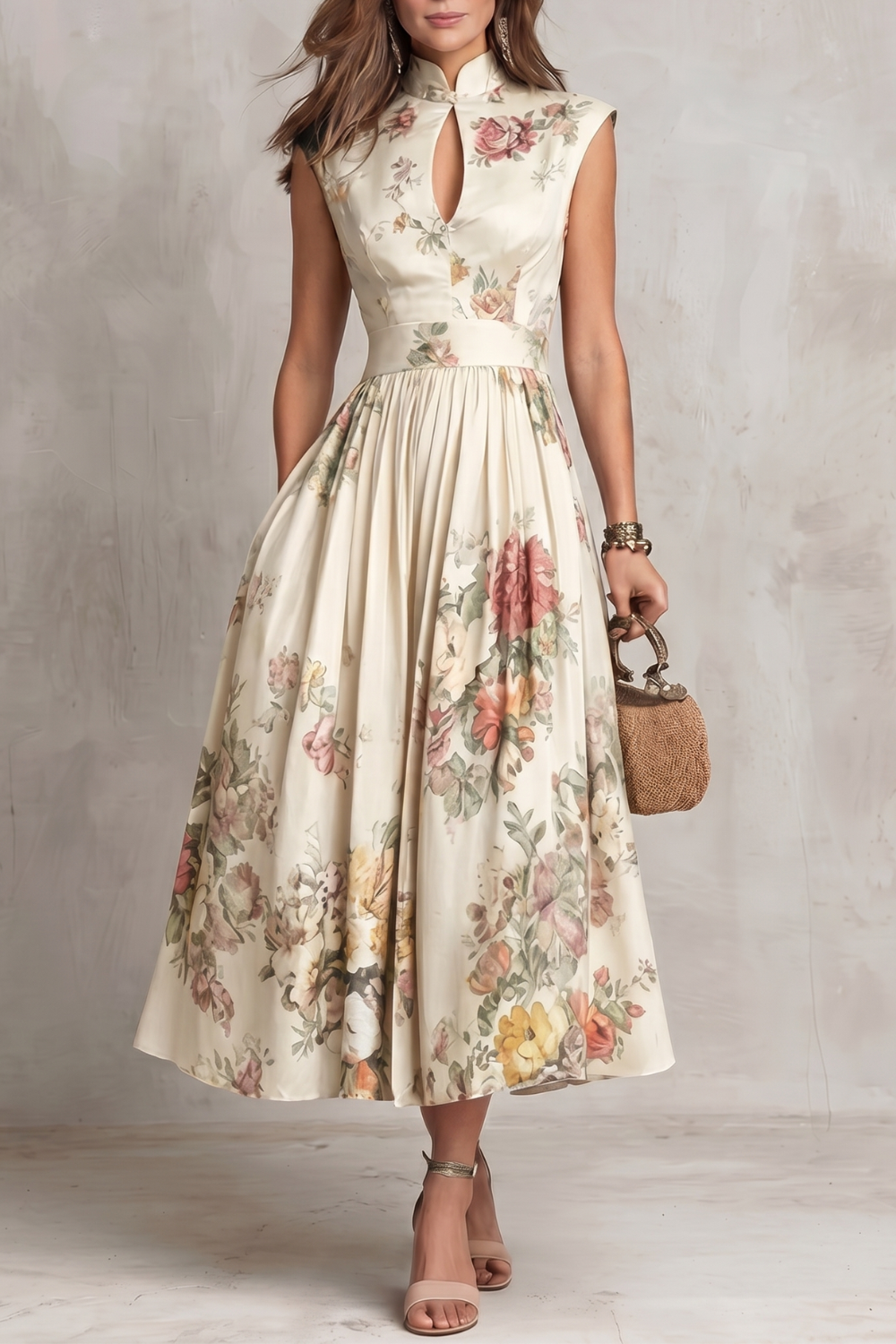 Nadia– Vintage floral elegance – Midi dress