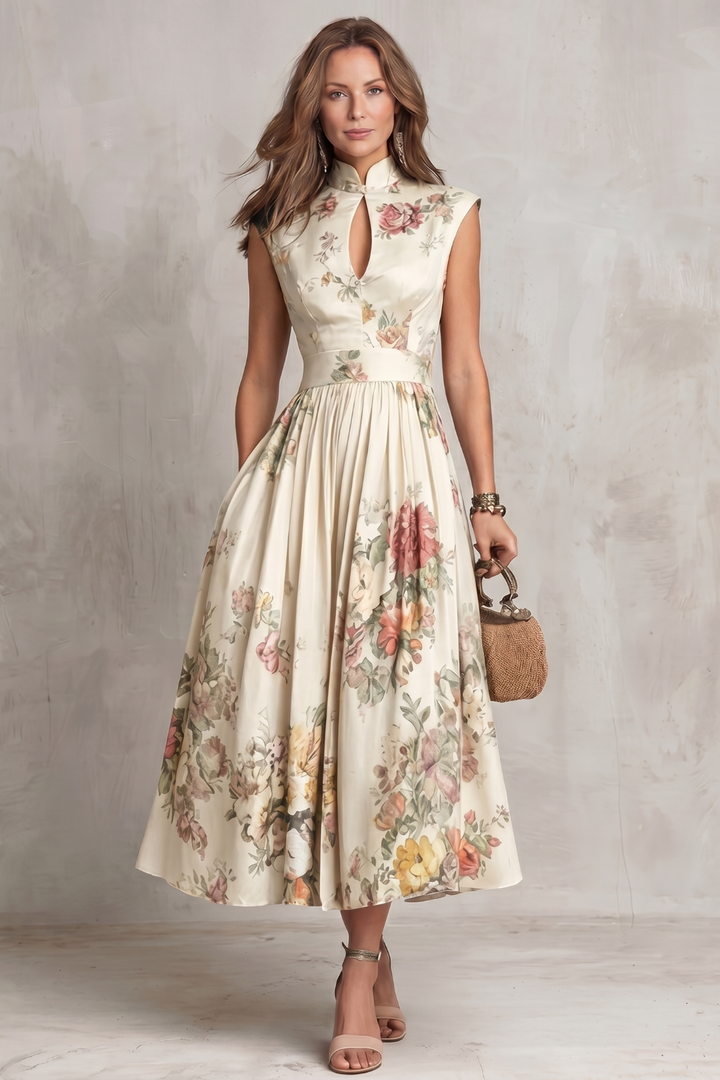 Nadia– Vintage floral elegance – Midi dress