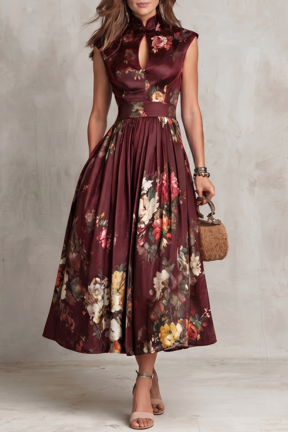 Nadia– Vintage floral elegance – Midi dress