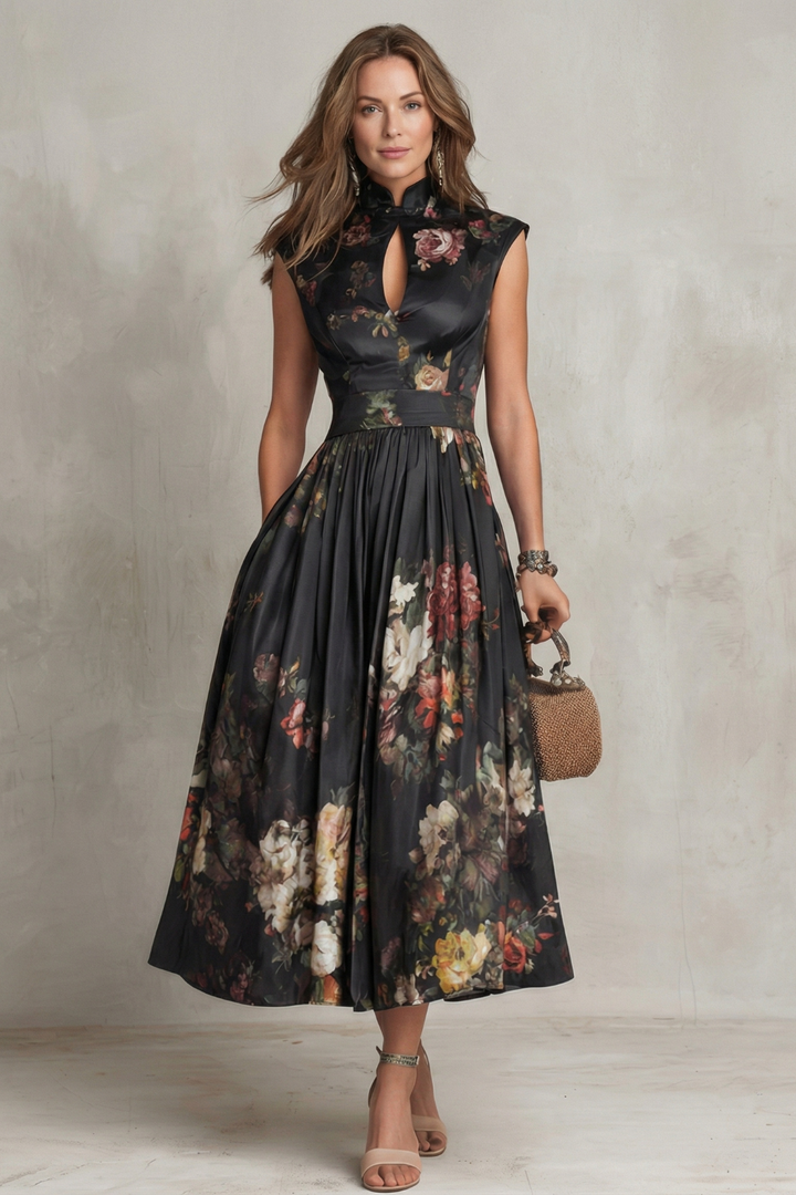 Nadia– Vintage floral elegance – Midi dress