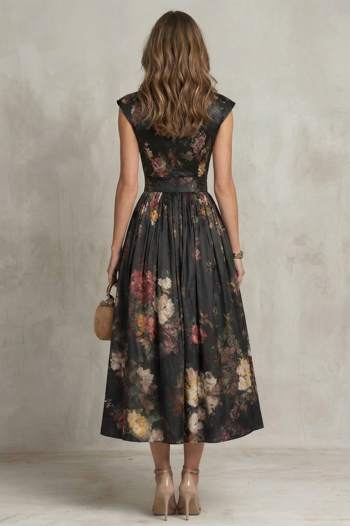 Nadia– Vintage floral elegance – Midi dress