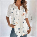 ELISE™ | Casual Lace Printed Blouse