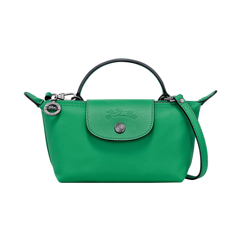 Mini Leather Crossbody Bag - Green