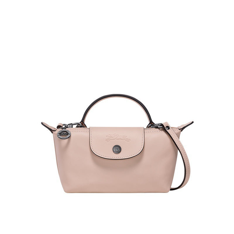 Mini Leather Crossbody Bag - Pink