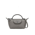 Mini Leather Crossbody Bag - Grey