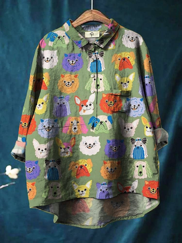 Claudia™ Playful Doggie Print Blouse