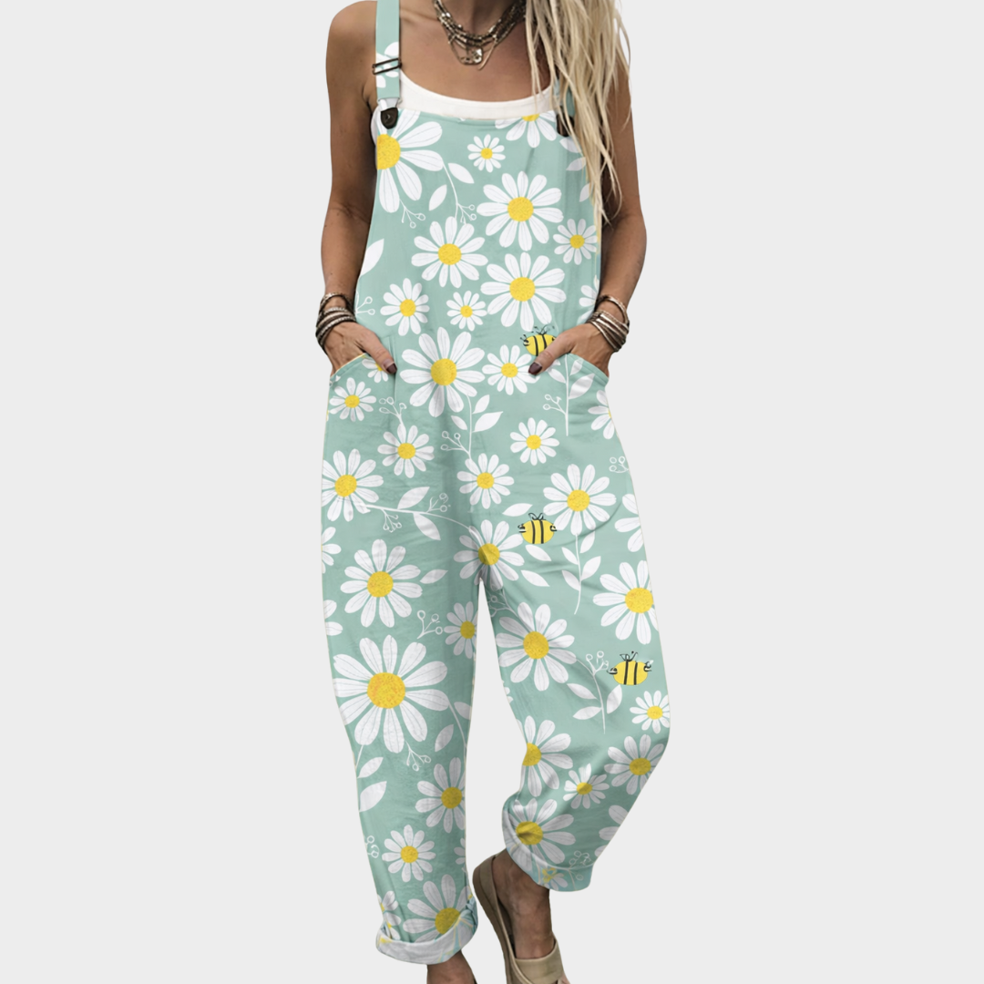 Comfortable Printed Overalls