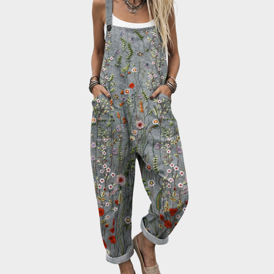 Amy- Comfortable Printed Dungaree