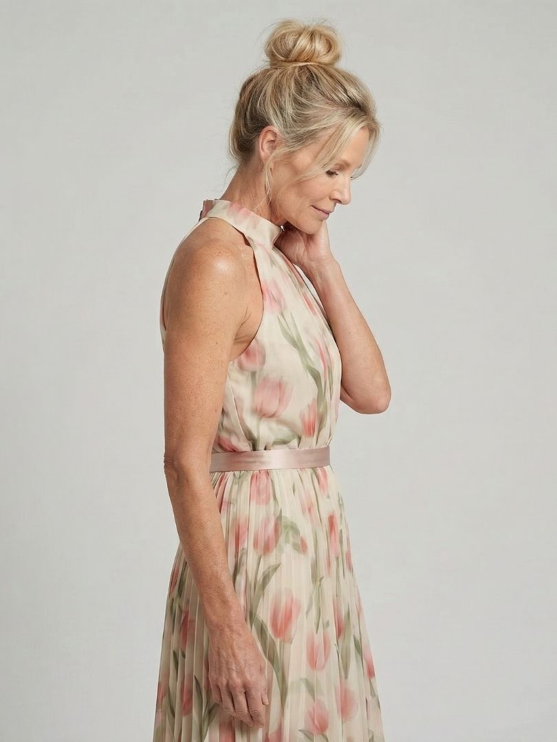 Naomi | Halter Neck Floral Midi Dress