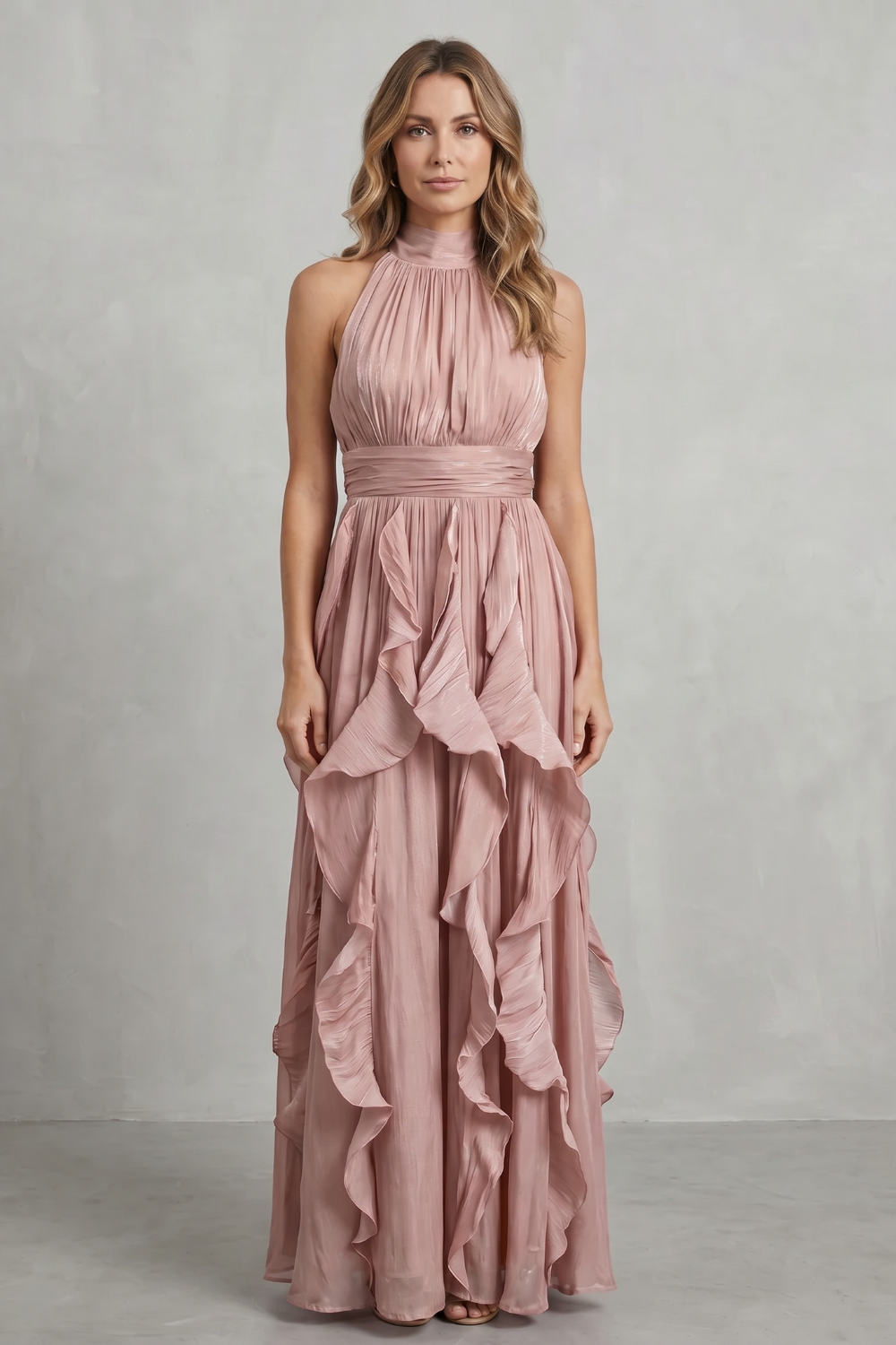 Rosa – Ruffled chiffon elegance – Maxi dress