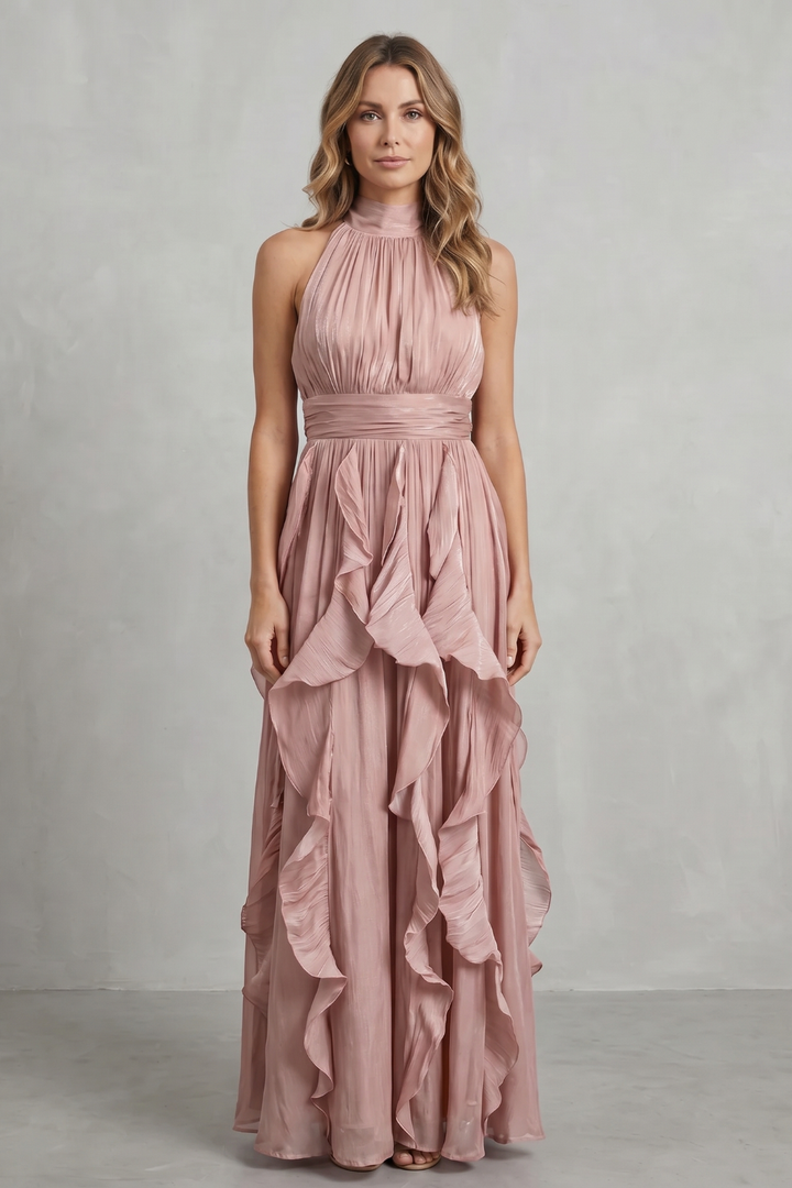 Rosa – Ruffled chiffon elegance – Maxi dress