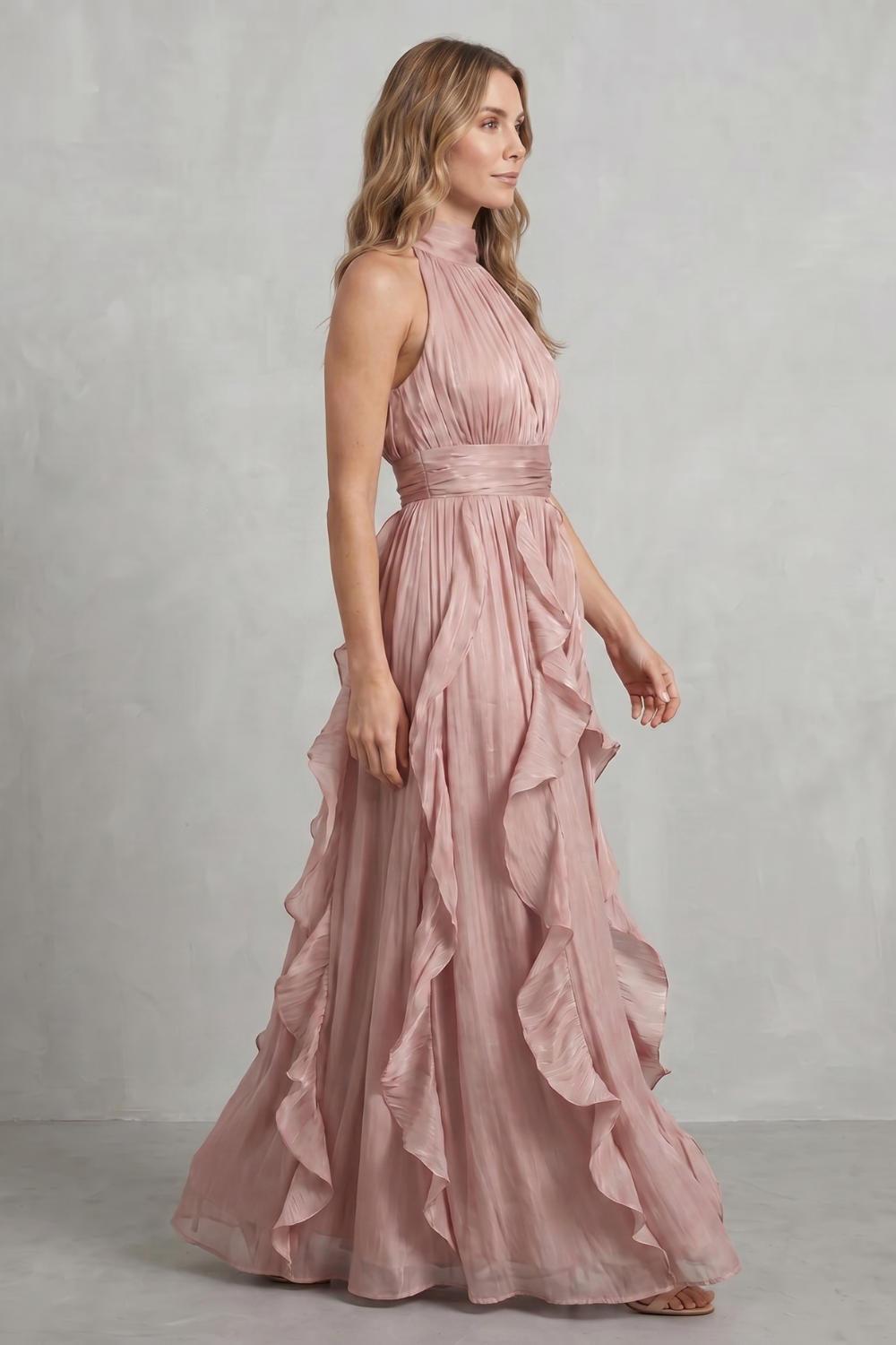 Rosa – Ruffled chiffon elegance – Maxi dress