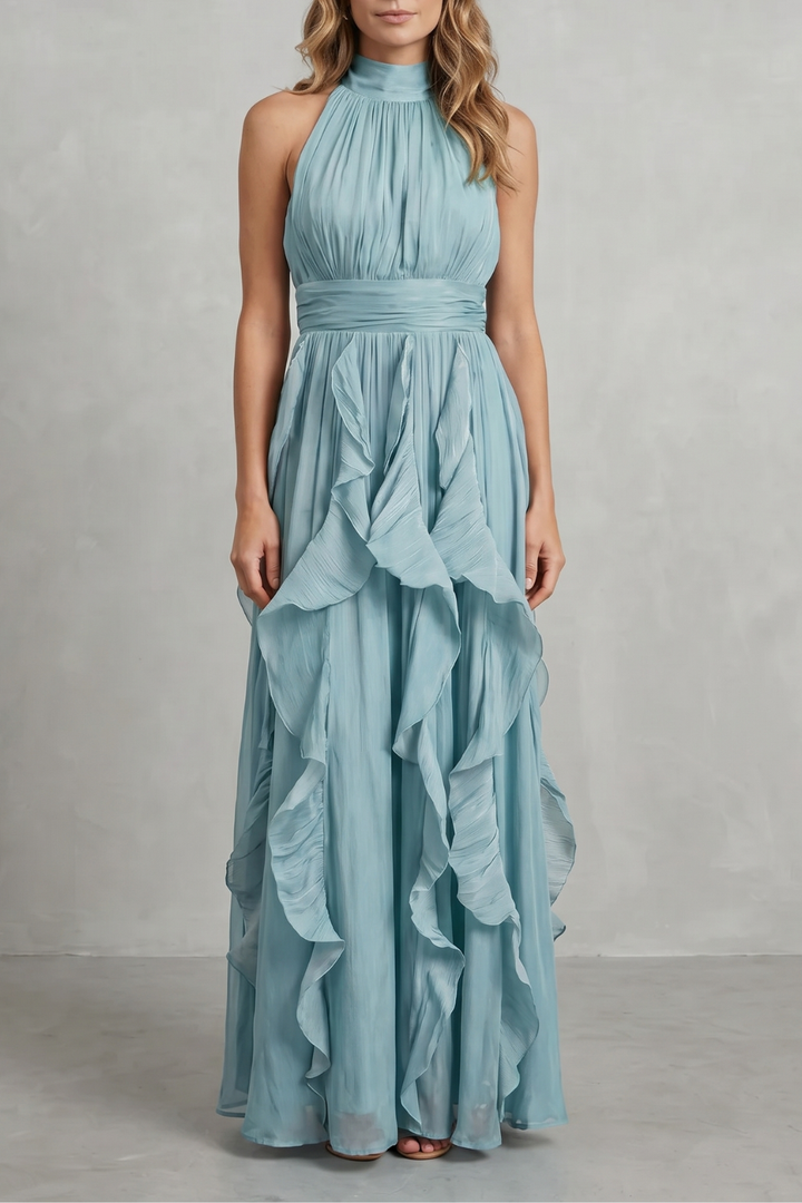 Rosa – Ruffled chiffon elegance – Maxi dress