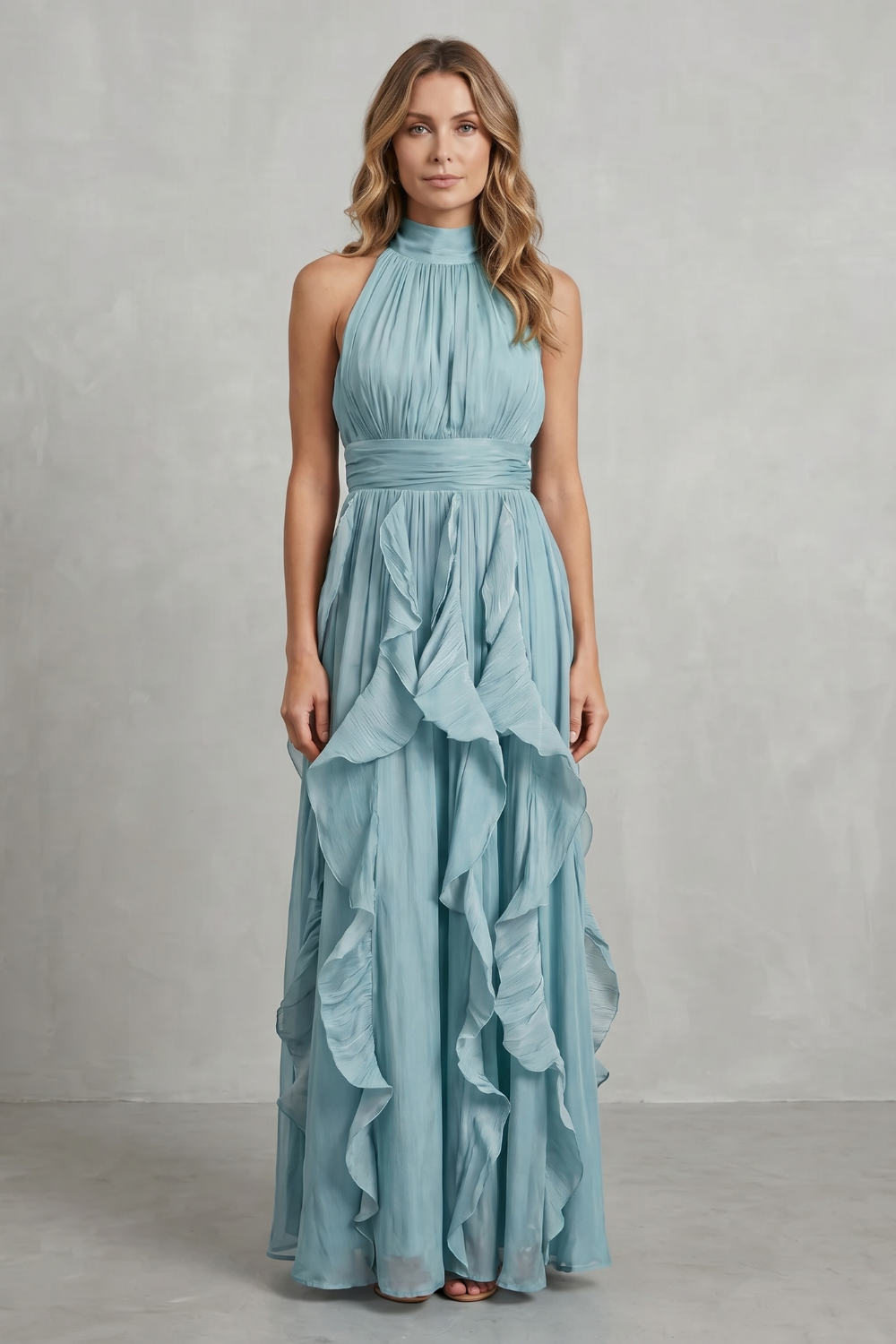 Rosa – Ruffled chiffon elegance – Maxi dress