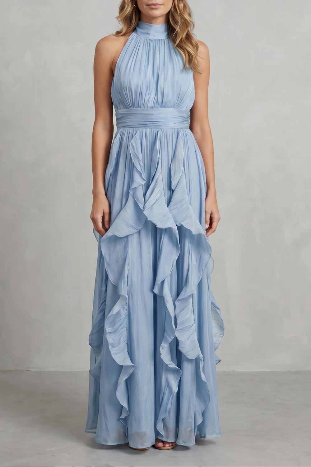 Rosa – Ruffled chiffon elegance – Maxi dress