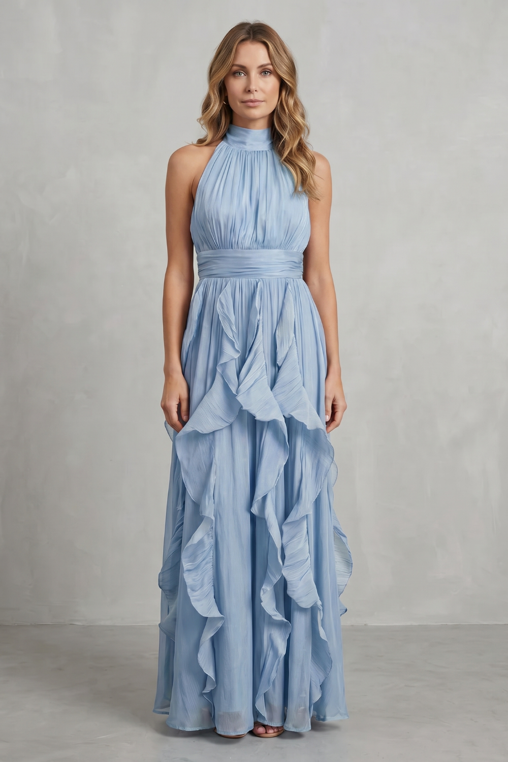 Rosa – Ruffled chiffon elegance – Maxi dress