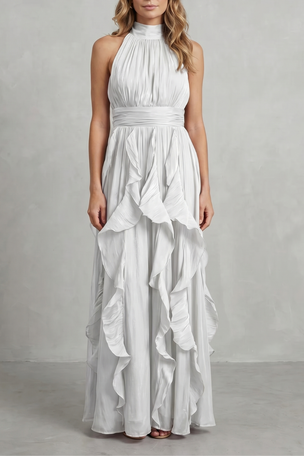 Rosa – Ruffled chiffon elegance – Maxi dress