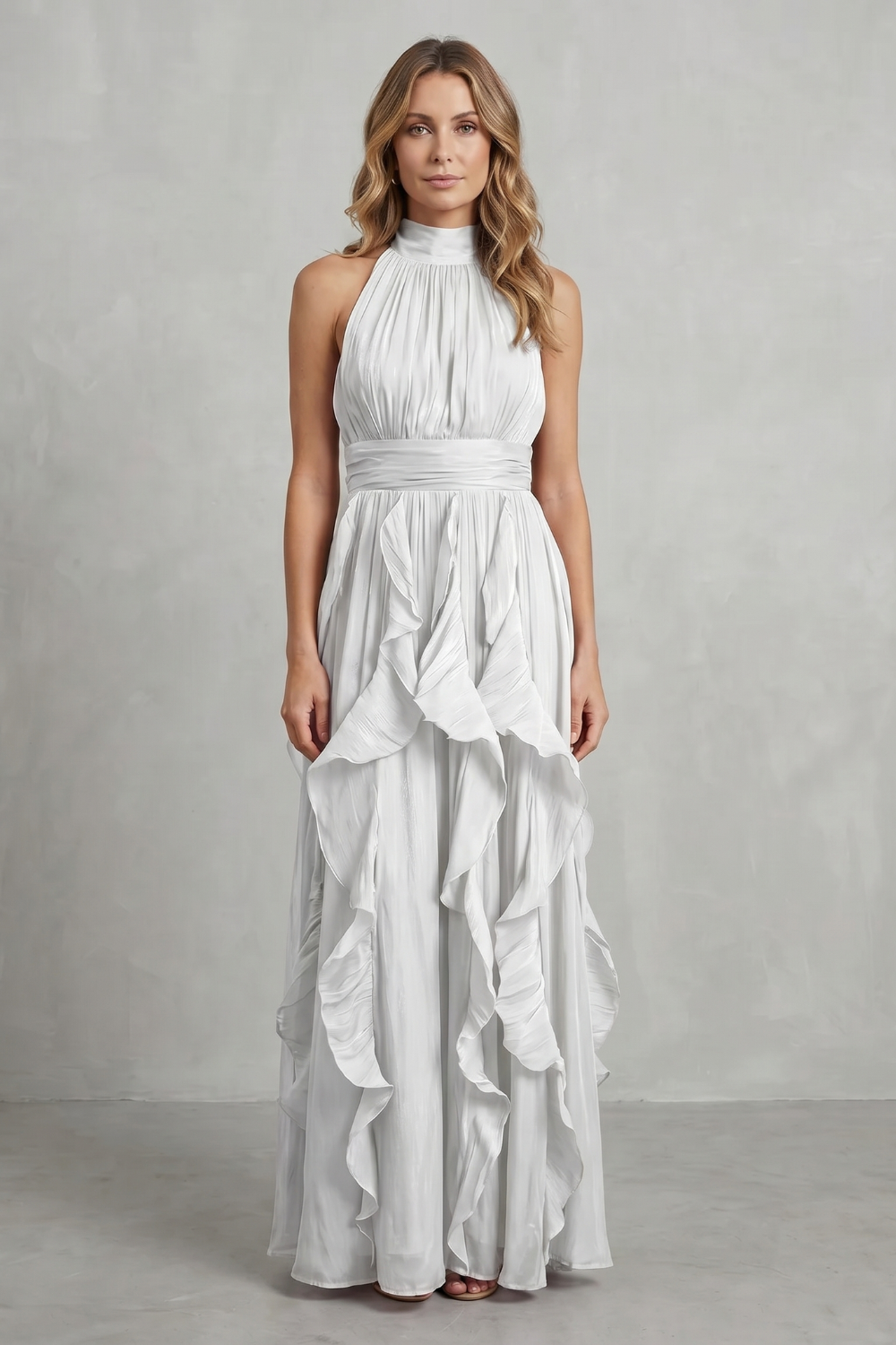 Rosa – Ruffled chiffon elegance – Maxi dress