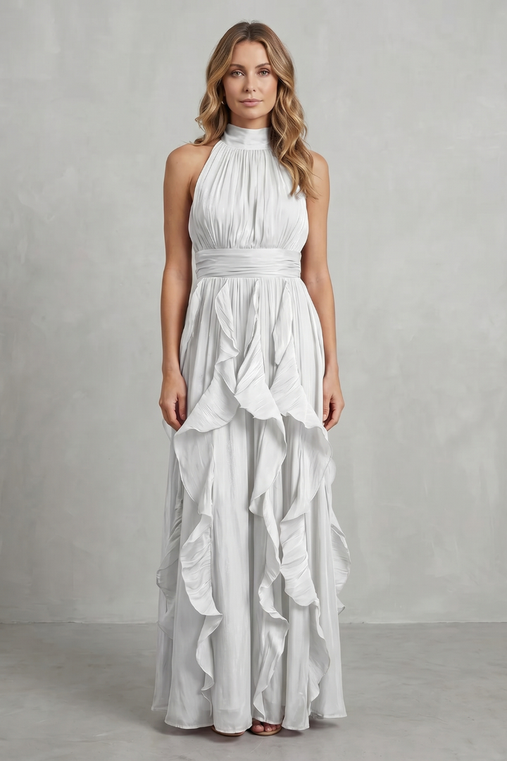 Rosa – Ruffled chiffon elegance – Maxi dress