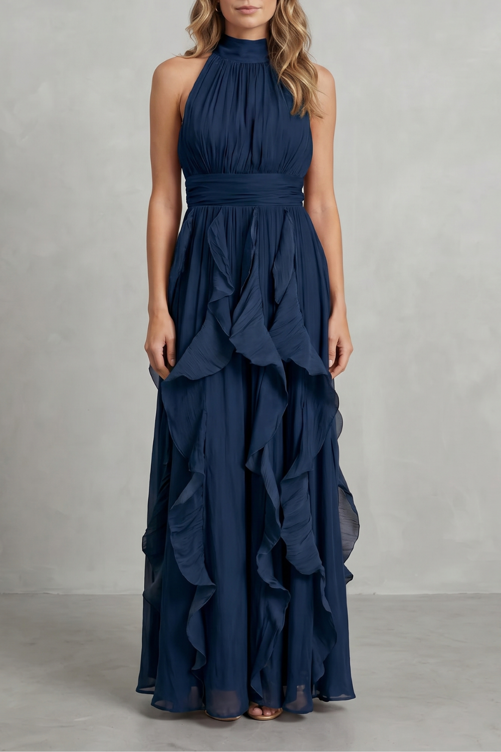 Rosa – Ruffled chiffon elegance – Maxi dress