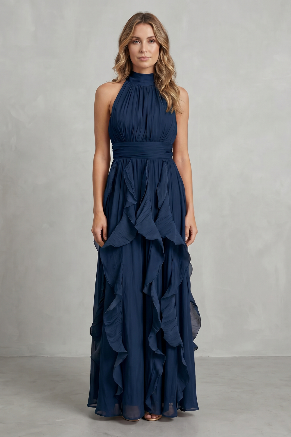 Rosa – Ruffled chiffon elegance – Maxi dress
