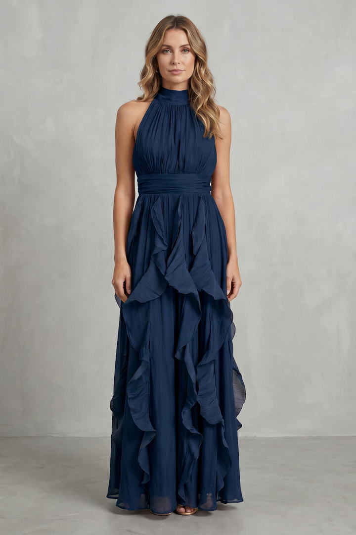 Rosa – Ruffled chiffon elegance – Maxi dress