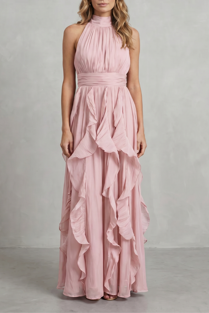 Rosa – Ruffled chiffon elegance – Maxi dress