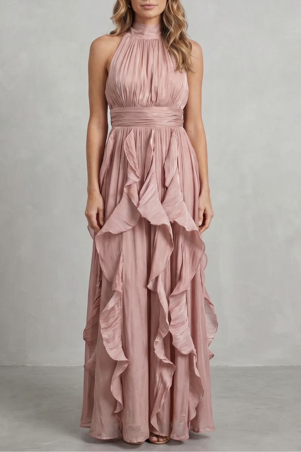 Rosa – Ruffled chiffon elegance – Maxi dress