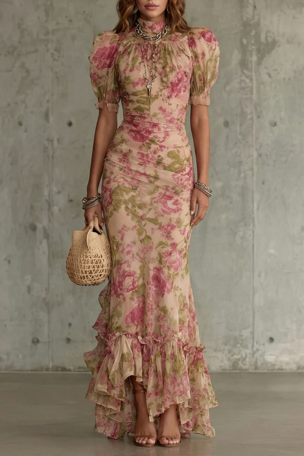 Roos – Romantic floral silhouette – Maxi dress
