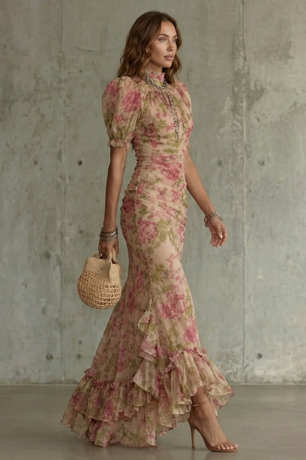 Roos – Romantic floral silhouette – Maxi dress