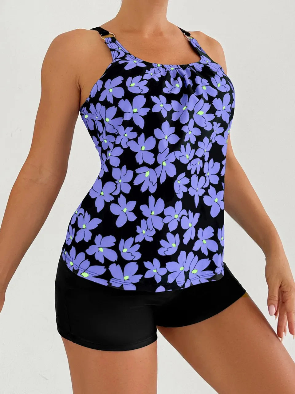 Madeline | Midnight Blossom Tankini Set