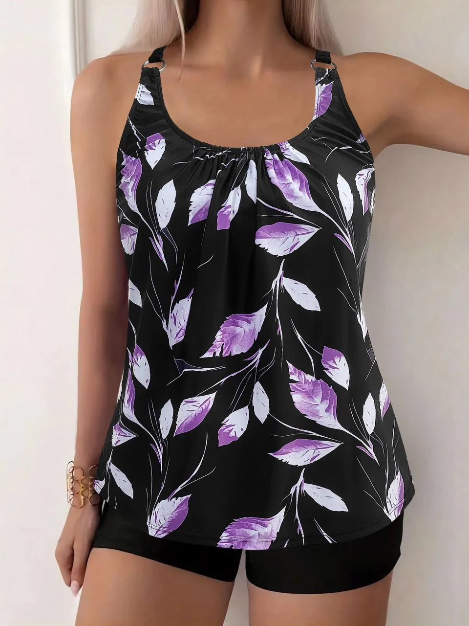 Madeline | Midnight Blossom Tankini Set