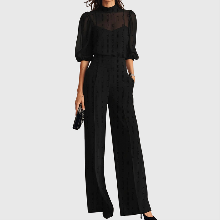 Elodie | Three-Piece Set Featuring a Top and Wide-Leg Trousers