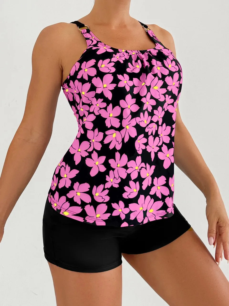 Madeline | Midnight Blossom Tankini Set