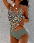 Madeleine | Vintage Floral Print Tankini Set