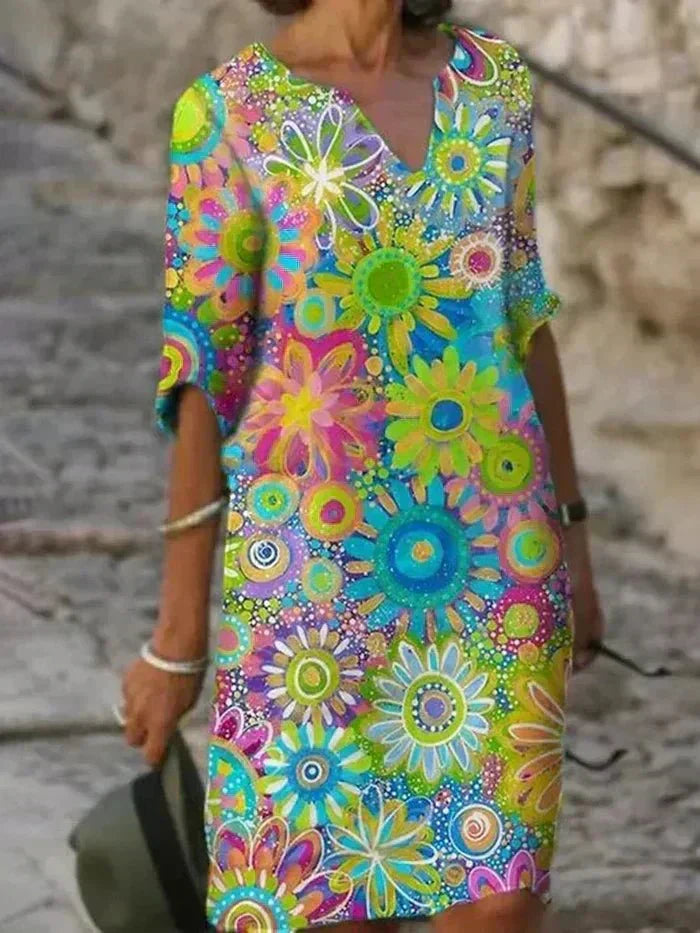 Christina | Vibrant Floral Midi Dress