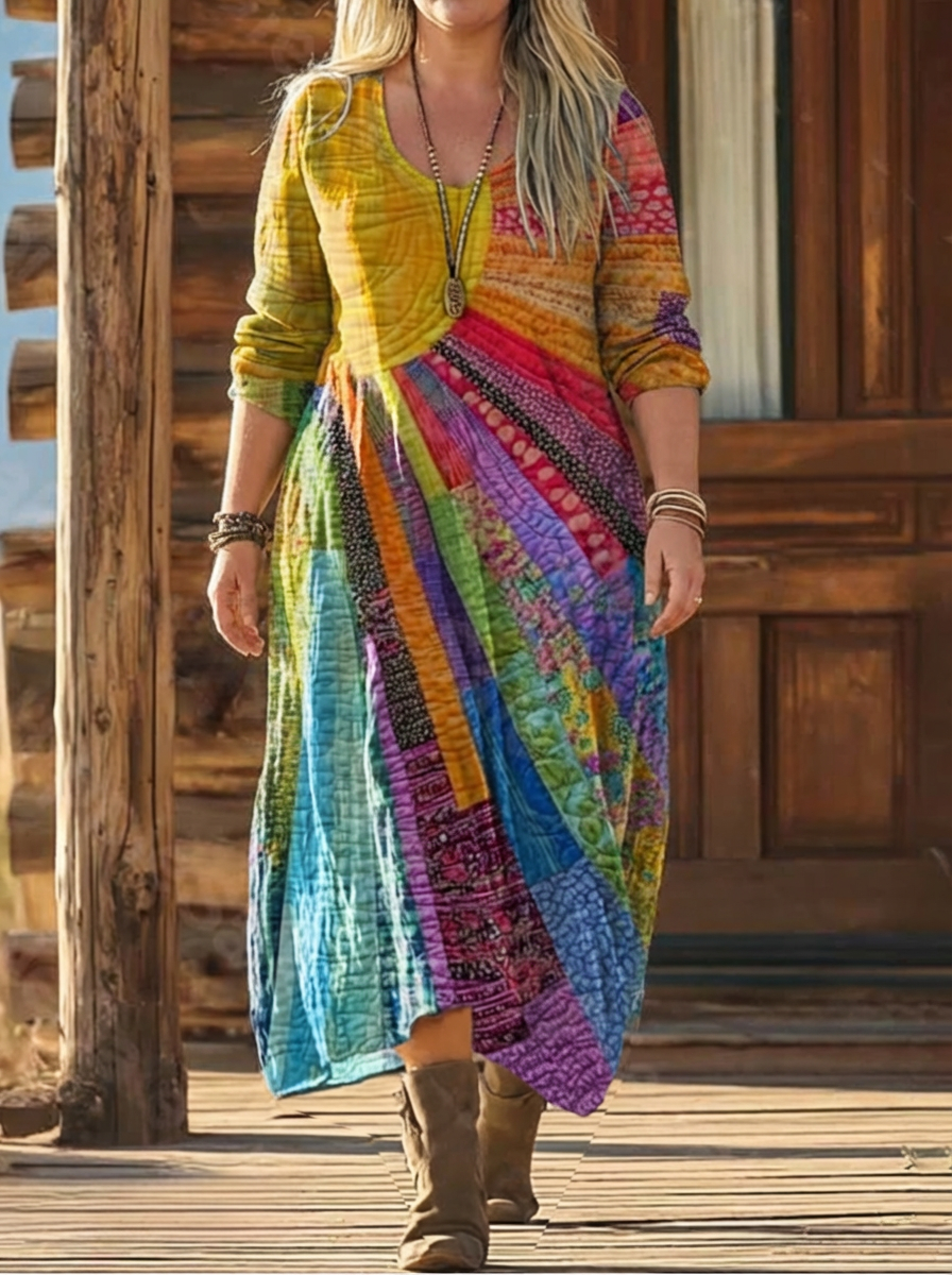 Liora - Printed Bohemian Dress