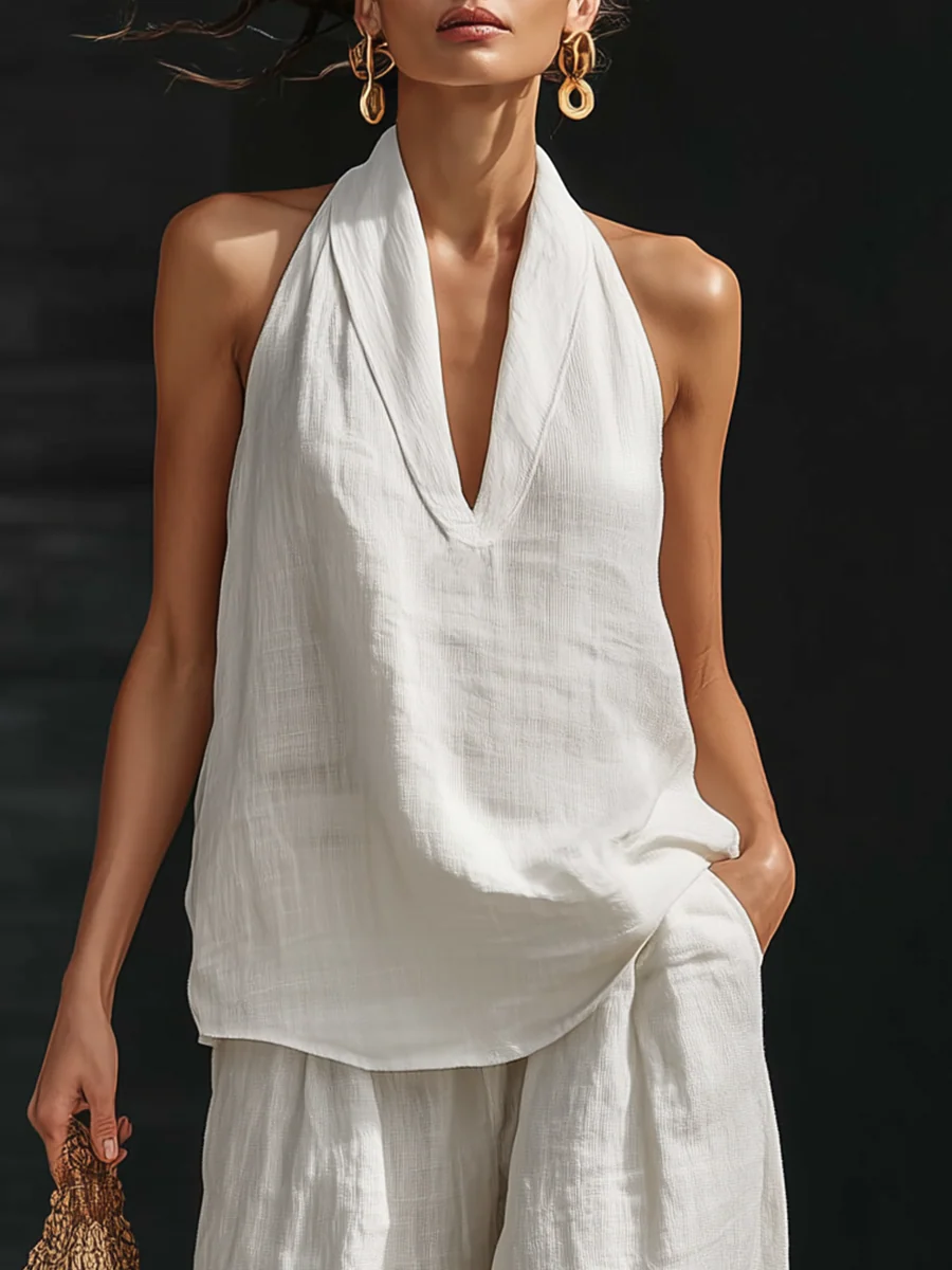 Chloë™ | Sleeveless Set with Wide Leg Pants