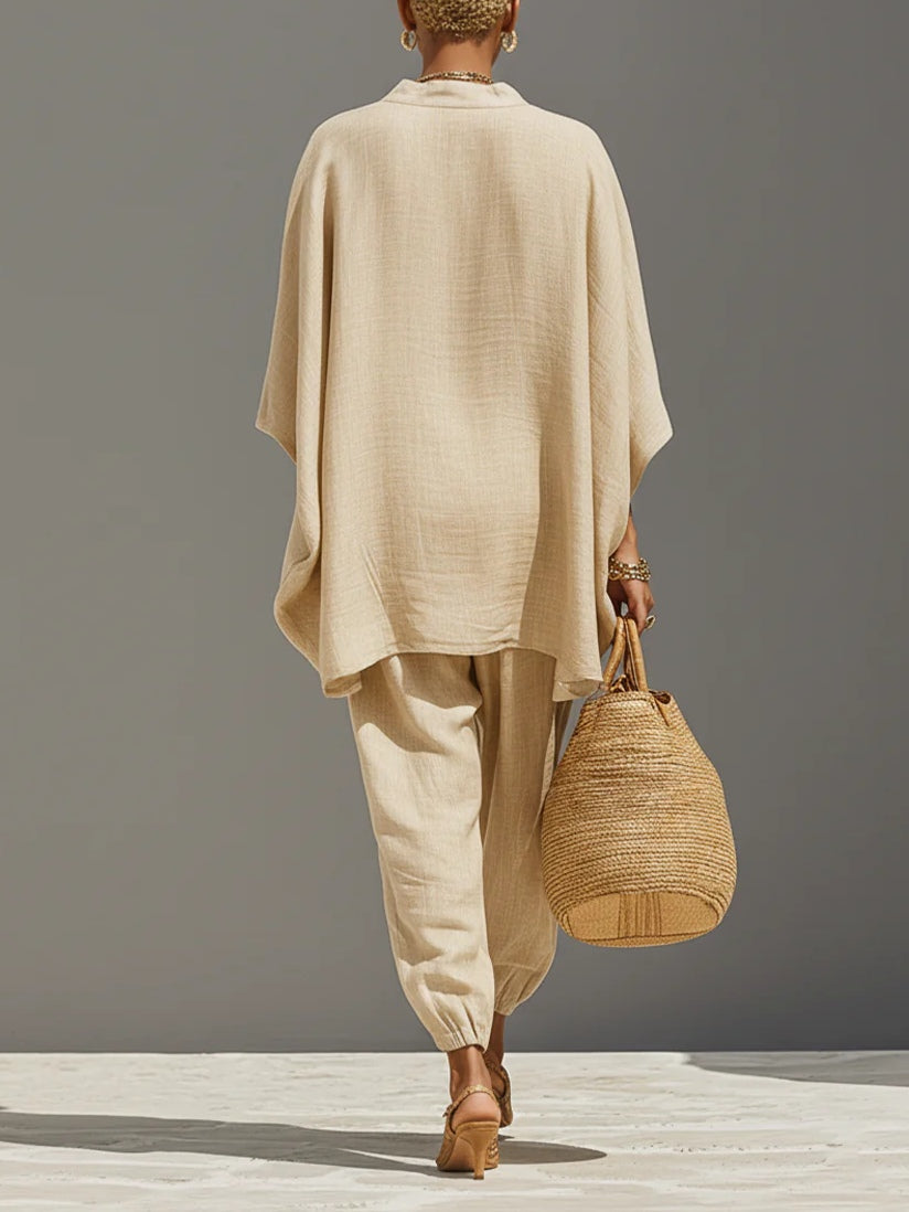 Nora | Asymmetrical-Hem Top & Jogger Set