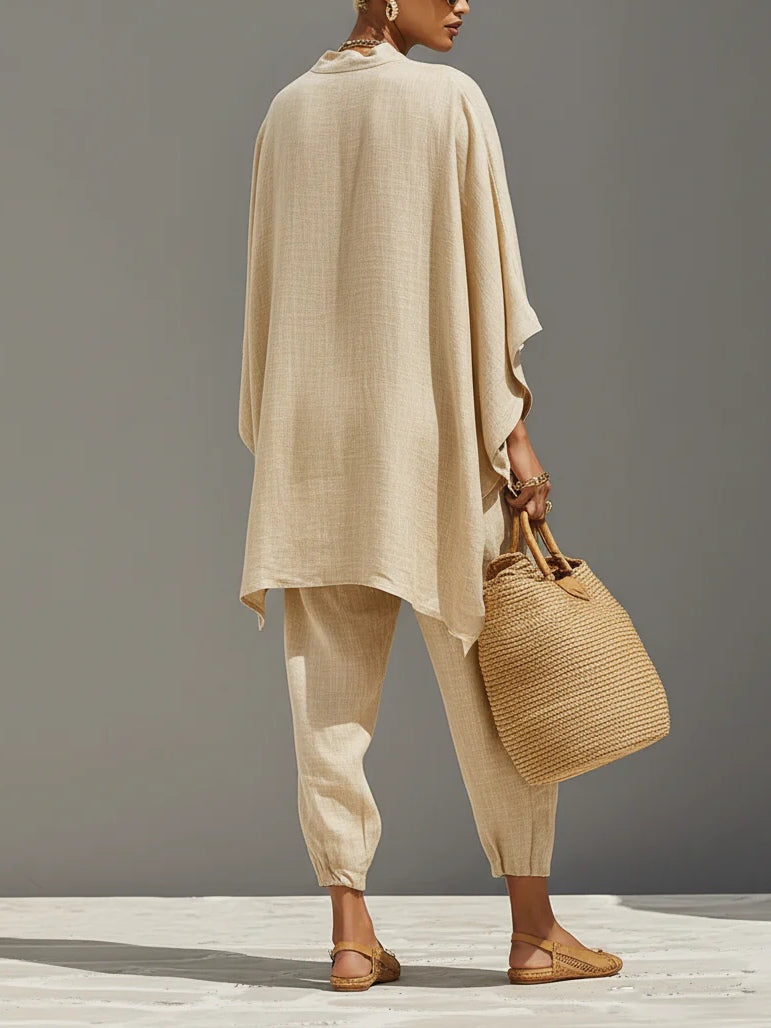Nora | Asymmetrical-Hem Top & Jogger Set