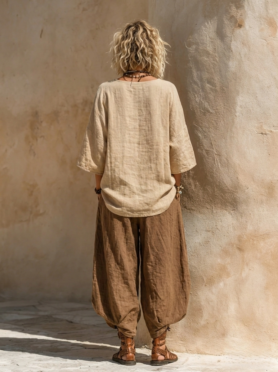 Maya | Bohemian Three-Piece Set Cotton-Linen Blend