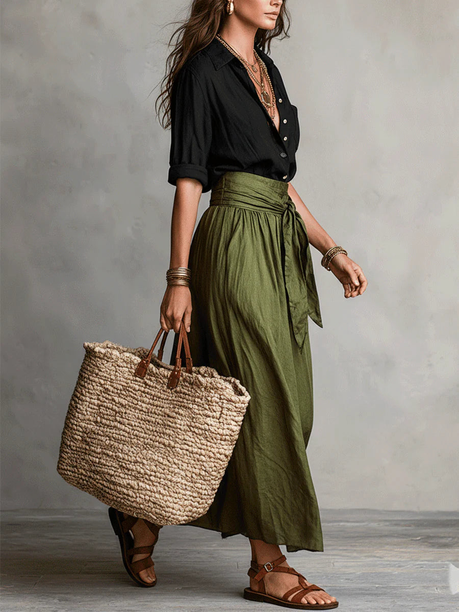 Vera™ | Elegant Blouse & Midi Skirt Set