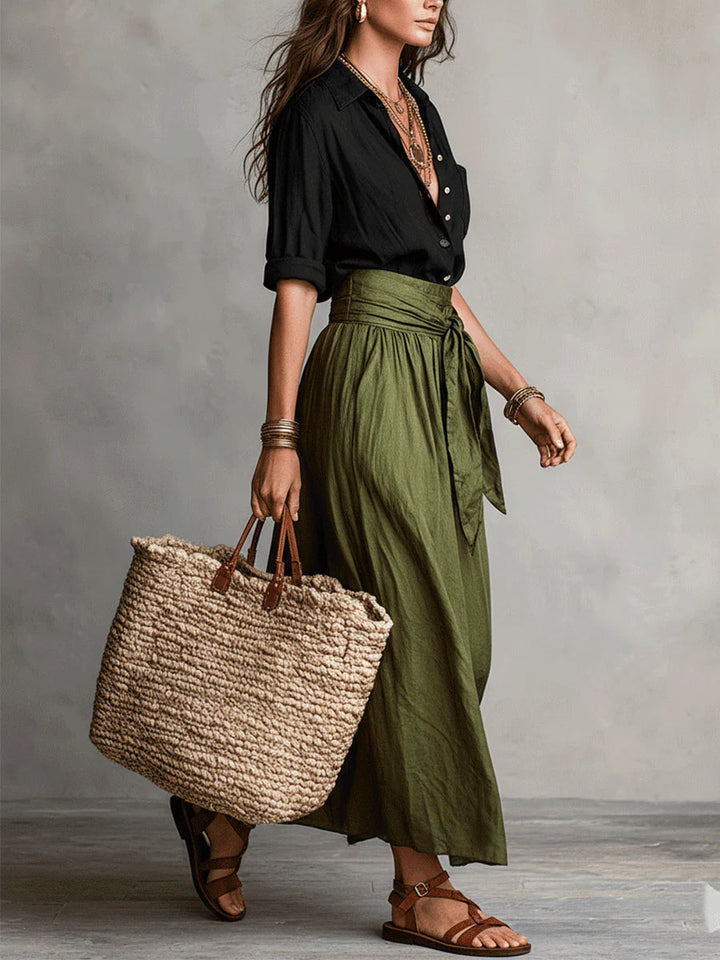 Vera™ | Elegant Blouse &amp; Midi Skirt Set