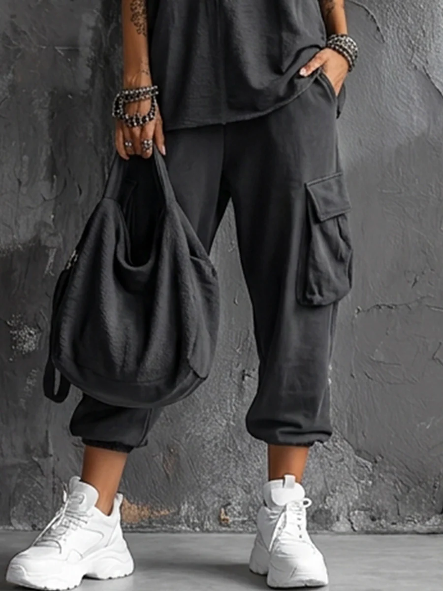 Harper | Sleeveless Vest & Jogger Cargo Set Rayon-Blend